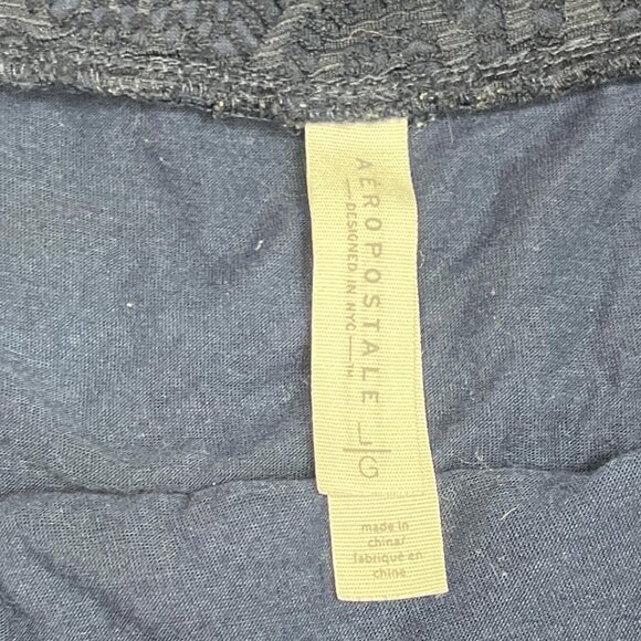 Aeropostale Navy Blue Lace Mini Skirt L | Elastic Waist Preppy Coquette - Picture 2 of 5